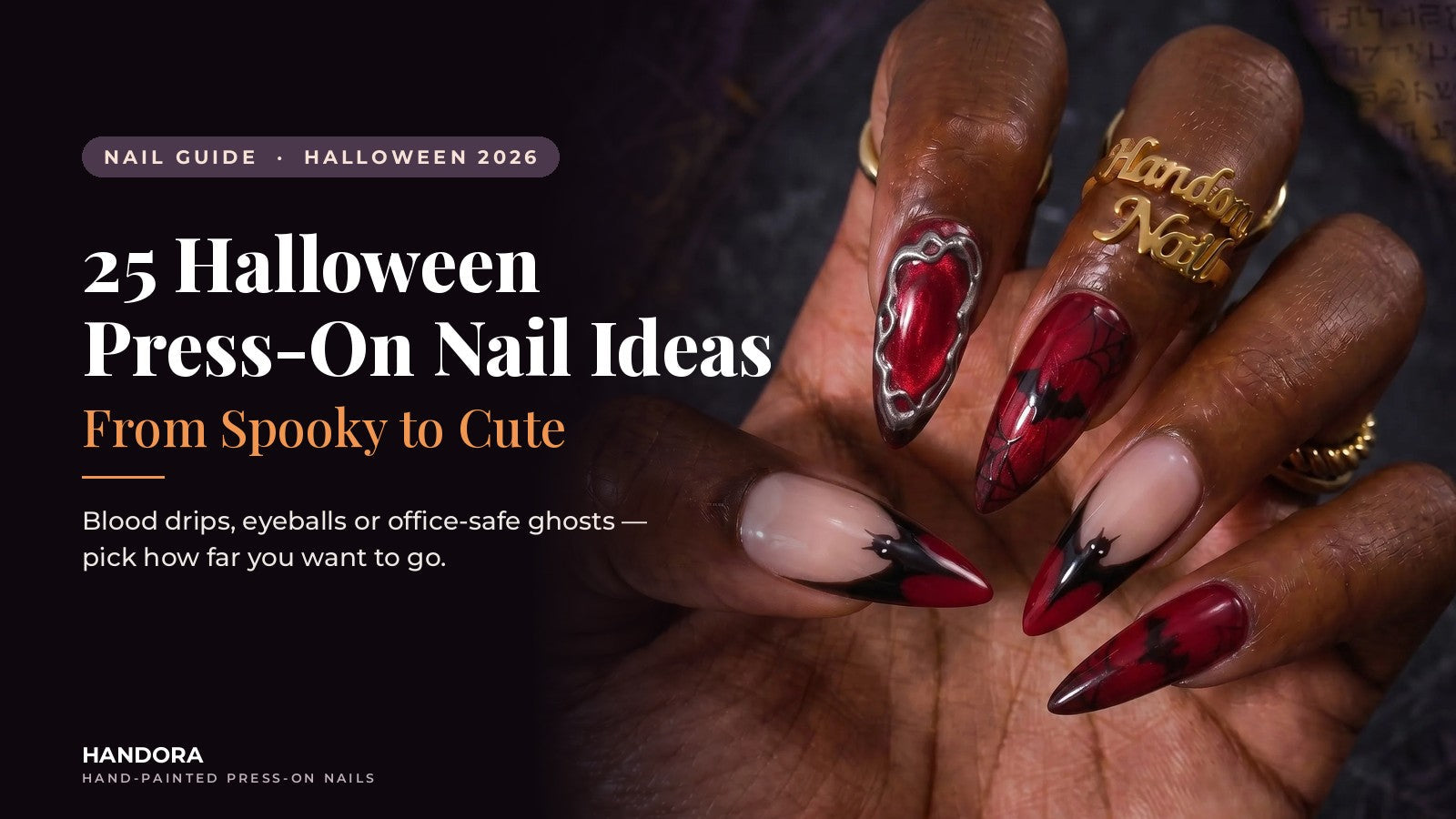 25 Halloween press-on nail ideas for 2026, from spooky to cute – Handora nail guide