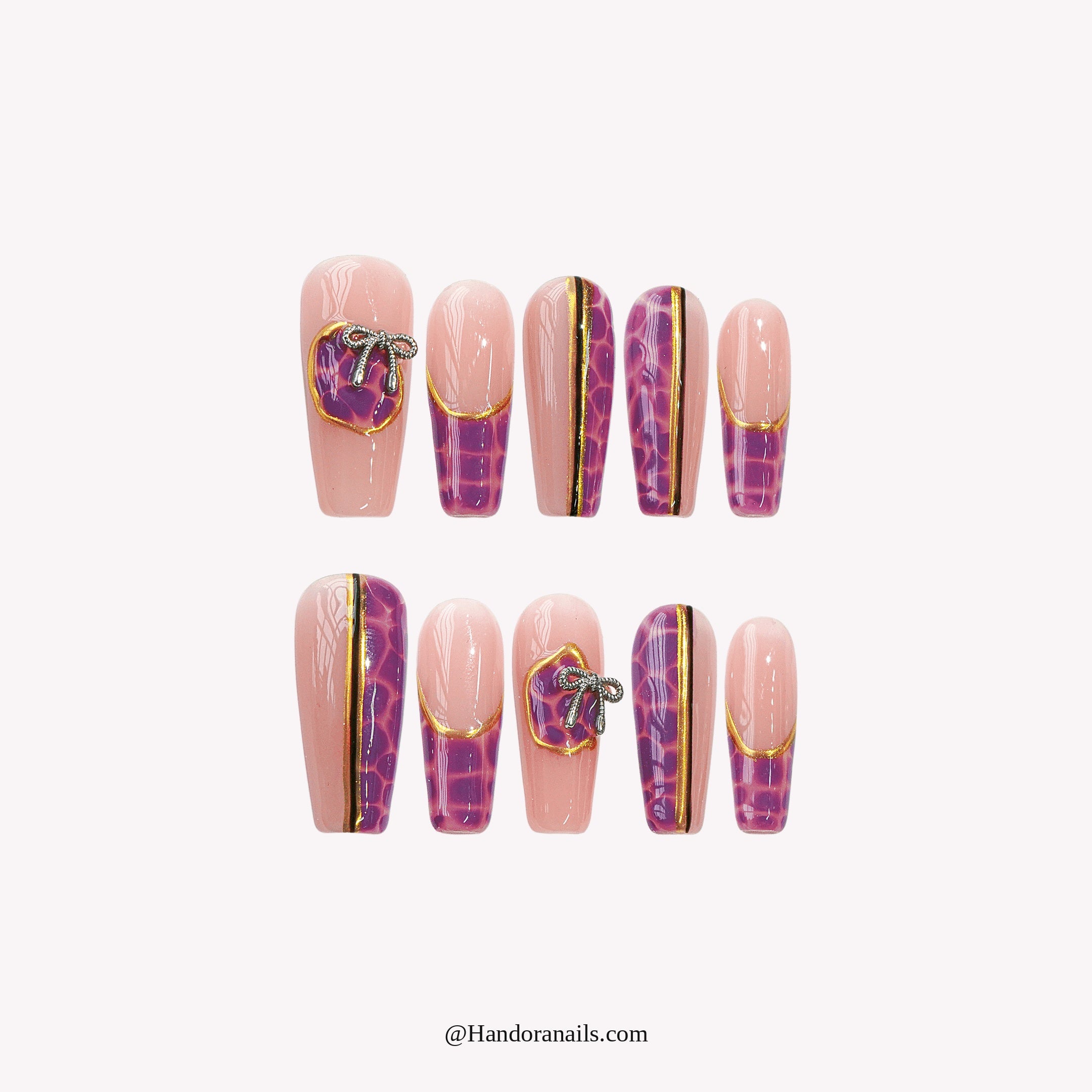 Plaid Magic press-on nails – green and gold