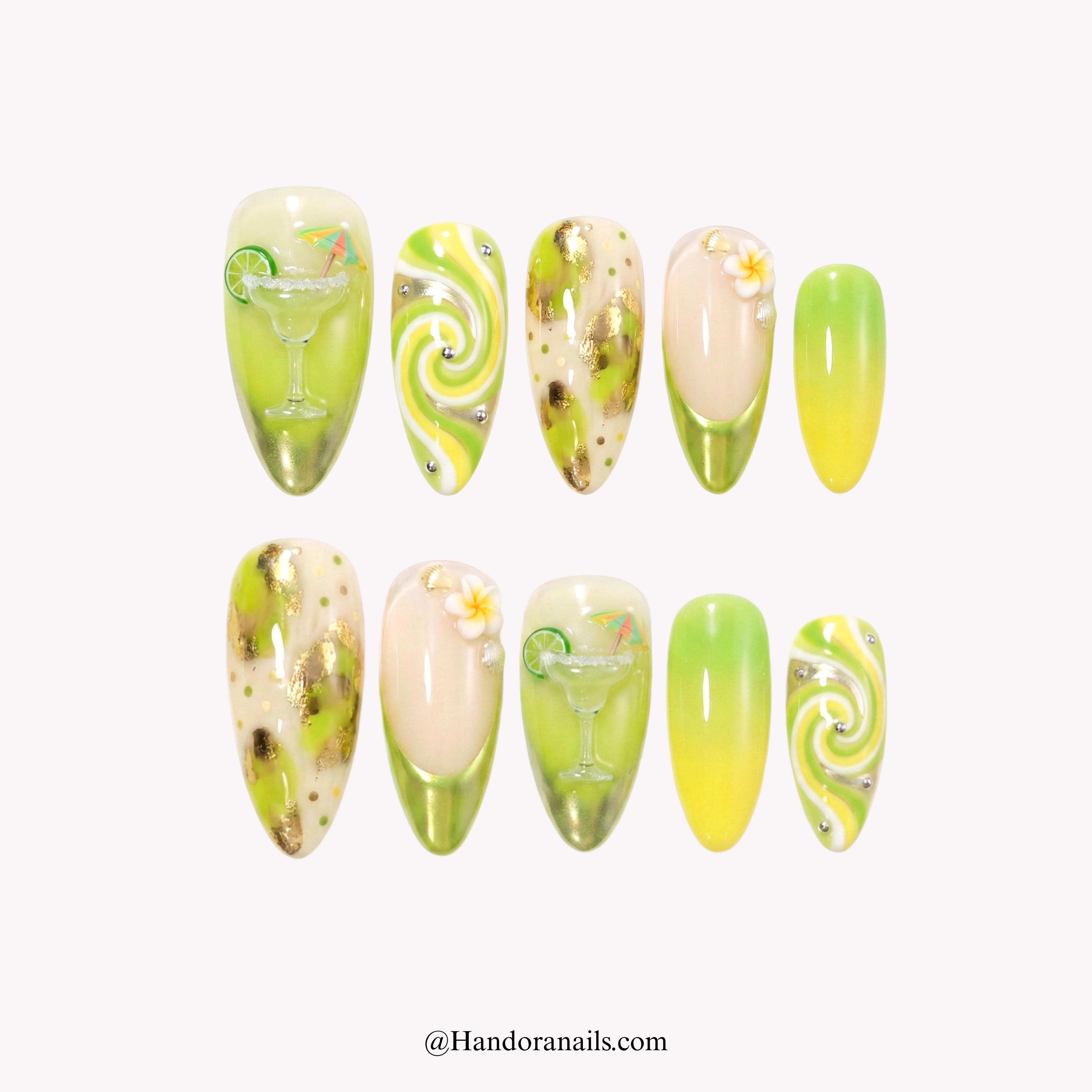 Margarita french tip press-on nails by Handora