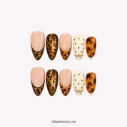 Amber Prowl winter press-on nails - white background by Handora Nails