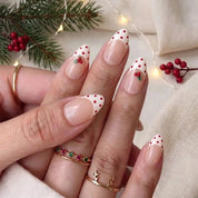 Berry Duet Christmas press-on nails - on hand by Handora Nails