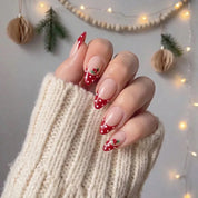 Berry Duet Christmas press-on nails - on hand by Handora Nails