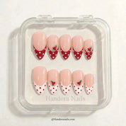 Berry Duet Christmas press-on nails - in display box by Handora Nails