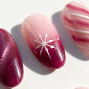 Berry Frost Cat Eye press-on nails – close-up by Handora Nails