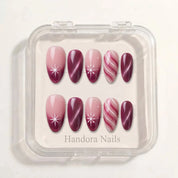 Berry Frost Cat Eye press-on nails – in gift box by Handora Nails