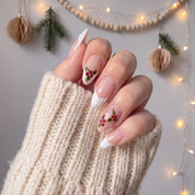 Berry Knit christmas press-on nails – on hand by Handora Nails