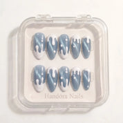 Blue Frost Christmas press-on nails - design view 8 by Handora Nails