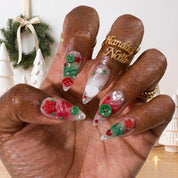 Button Knit christmas press-on nails – on hand by Handora Nails