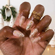 Champagne Wishes Christmas press-on nails - design view 2 by Handora Nails