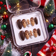Choco Ginger Christmas press-on nails - design view 10 by Handora Nails
