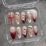 Christmas Morning Gingerbread press-on nails – in gift box by Handora Nails