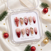 Christmas Morning Gingerbread press-on nails – in gift box by Handora Nails