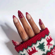 Cranberry Flurry Christmas press-on nails - design view 5 by Handora Nails