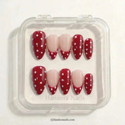Cranberry Flurry Christmas press-on nails - design view 6 by Handora Nails