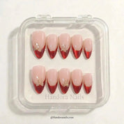 Crimson Halo Christmas press-on nails - design view 5 by Handora Nails