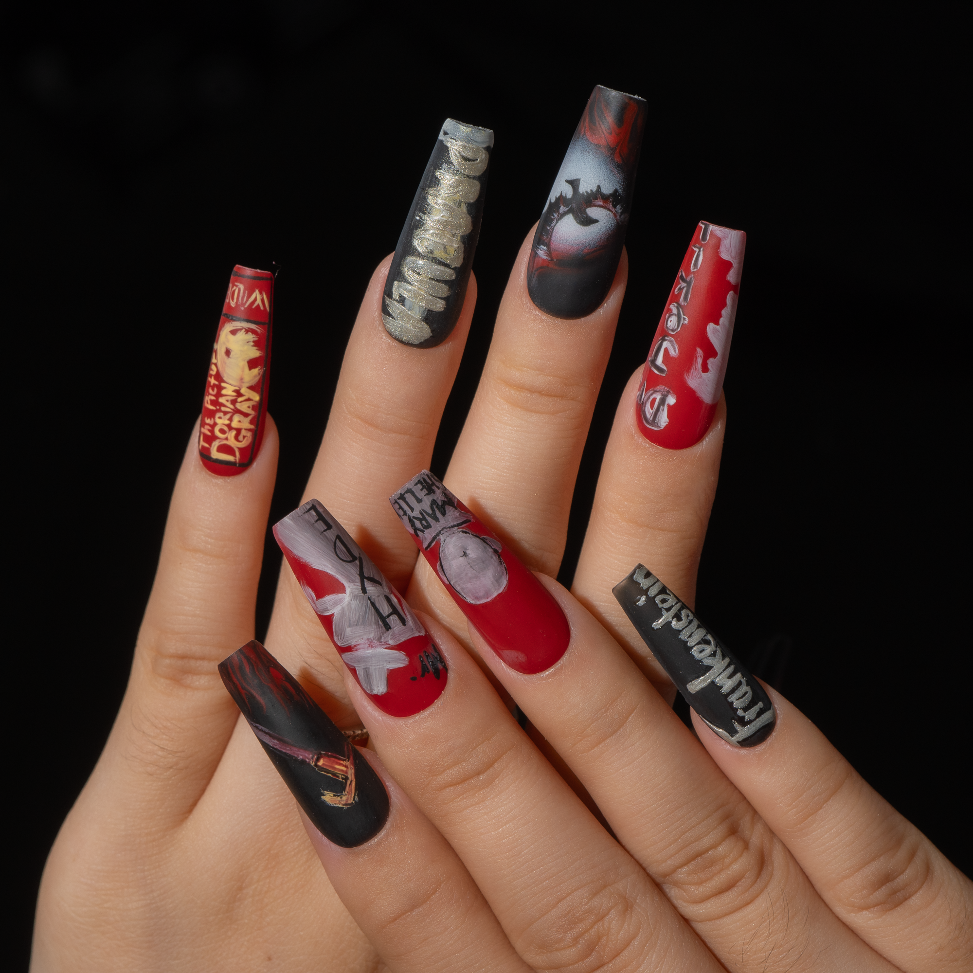 Poe Inspired Nails