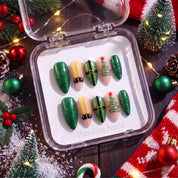 Elf Mode Christmas press-on nails - design view 11 by Handora Nails