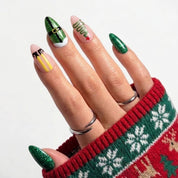 Elf Mode Christmas press-on nails - design view 2 by Handora Nails