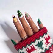 Elf Mode Christmas press-on nails - design view 3 by Handora Nails