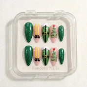 Elf Mode Christmas press-on nails - design view 9 by Handora Nails