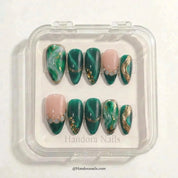 Emerald Eve Christmas press-on nails - design view 7 by Handora Nails
