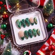 Emerald Eve Christmas press-on nails - design view 8 by Handora Nails