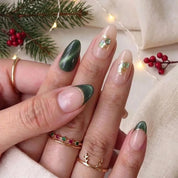 Evergreen Gleam Christmas press-on nails - design view 4 by Handora Nails