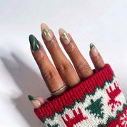 Evergreen Gleam Christmas press-on nails - design view 5 by Handora Nails
