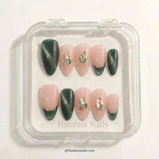 Evergreen Gleam Christmas press-on nails - design view 6 by Handora Nails