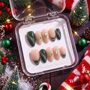Evergreen Gleam Christmas press-on nails - design view 7 by Handora Nails