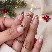 Fawn Forest Christmas press-on nails - design view 4 by Handora Nails