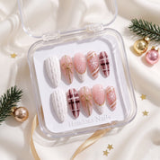 Gift Wrapped Christmas Sweater press-on nails – in gift box by Handora Nails