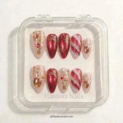 Gilded Candy Christmas press-on nails - design view 6 by Handora Nails