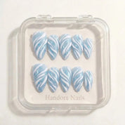 Glacial Ribbon Christmas press-on nails - design view 7 by Handora Nails