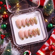Golden Gift Christmas press-on nails - design view 10 by Handora Nails