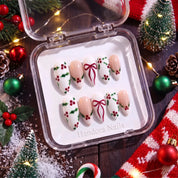 Holly Berry Christmas press-on nails – in gift box by Handora Nails
