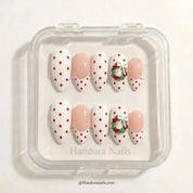 Holly Confetti Christmas press-on nails - in display box by Handora Nails