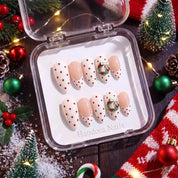 Holly Confetti Christmas press-on nails - in display box by Handora Nails