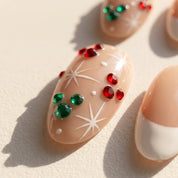 Jolly Mouse Christmas press-on nails – close-up by Handora Nails