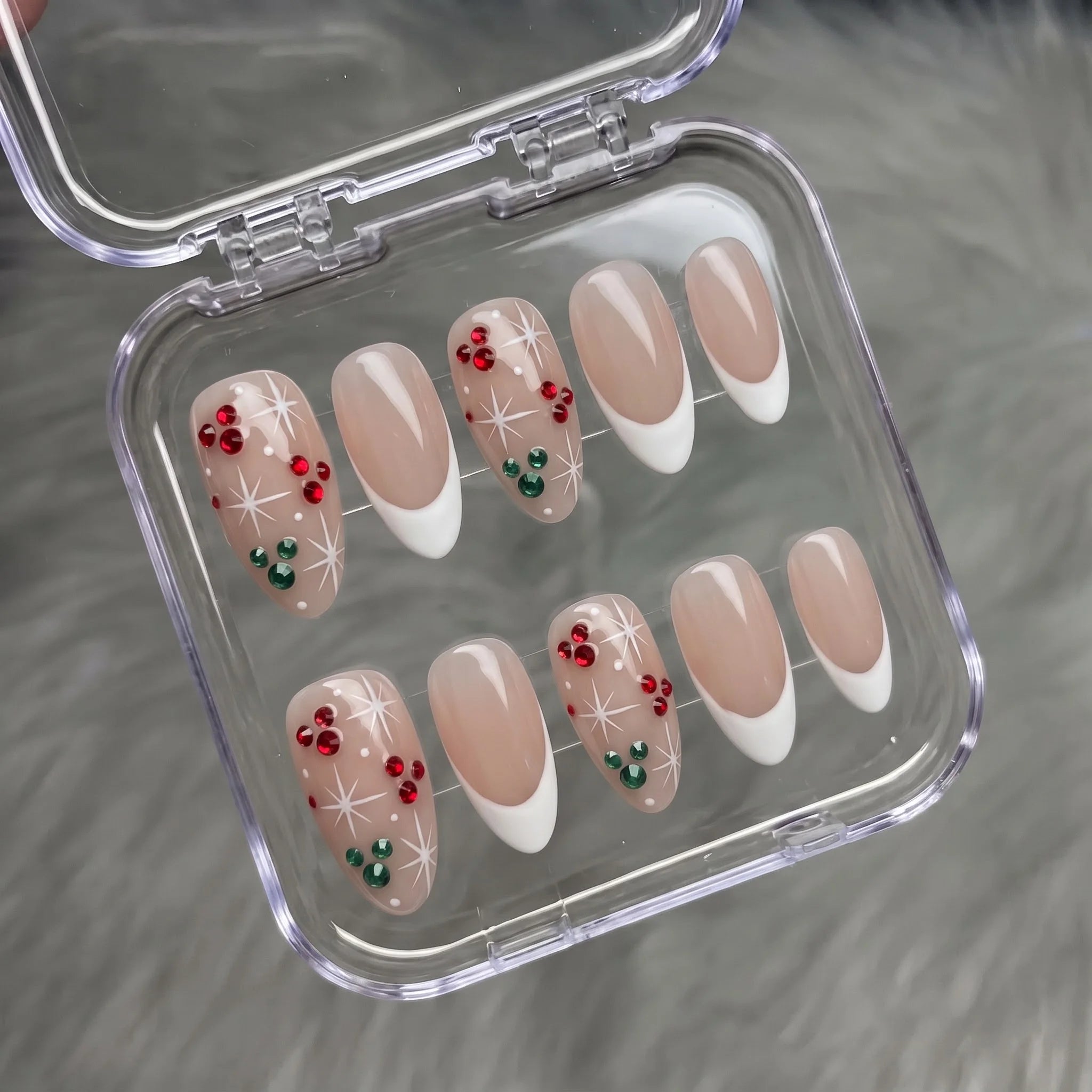 Jolly Mouse Christmas press-on nails – in gift box by Handora Nails