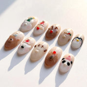 Jolly Zoo Christmas press-on nails - design view 5 by Handora Nails