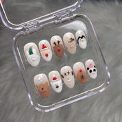 Jolly Zoo Christmas press-on nails - design view 7 by Handora Nails