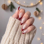 Lace Velvet winter french press-on nails – on hand by Handora Nails