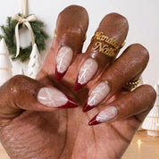 Lace Velvet winter french press-on nails – on hand by Handora Nails
