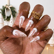 Melting Snow Christmas press-on nails - design view 2 by Handora Nails