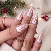 Melting Snow Christmas press-on nails - design view 6 by Handora Nails