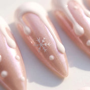 Melting Snow Christmas press-on nails - design view 7 by Handora Nails