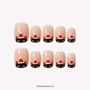 Meowy Christmas Christmas press-on nails - white background by Handora Nails