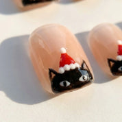 Meowy Christmas Christmas press-on nails - design view 6 by Handora Nails