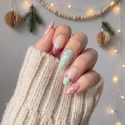 Pastel Starfall Christmas press-on nails - on hand by Handora Nails